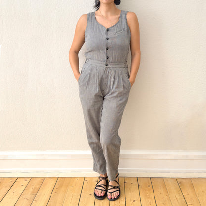 Vintage Mini Gingham Jumpsuit - Size S