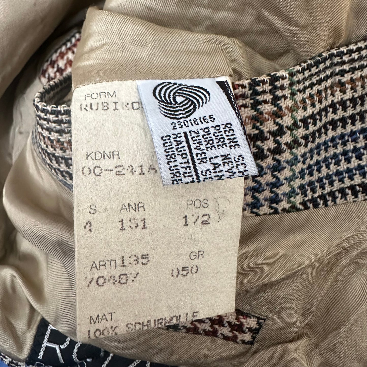 Upcycled Bow Blazer Plaid Houndstooth, size L, Wool