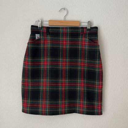 Vintage Tartan Plaid Wool Skirt