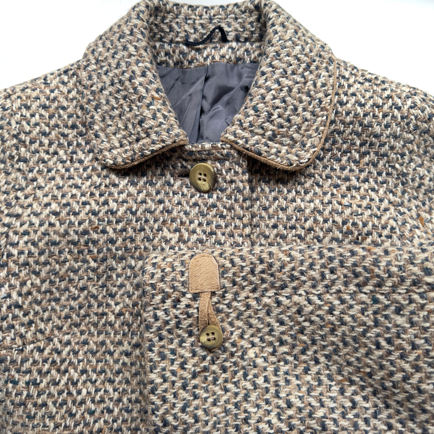 Vintage Pure Wool Tweed Coat - size S