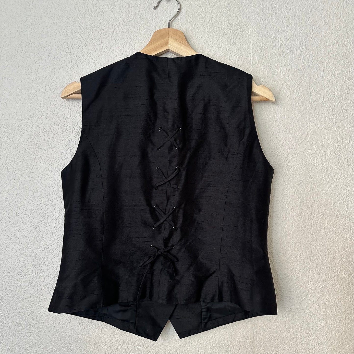 Vintage Black Silk Vest - size 38