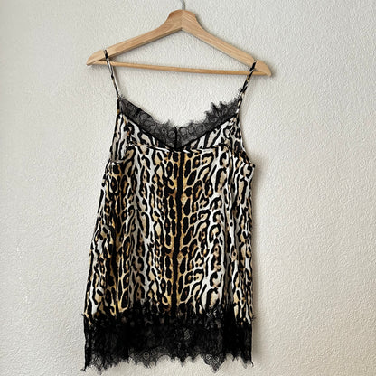 Animal Print Silk Cami Tank Top - size S