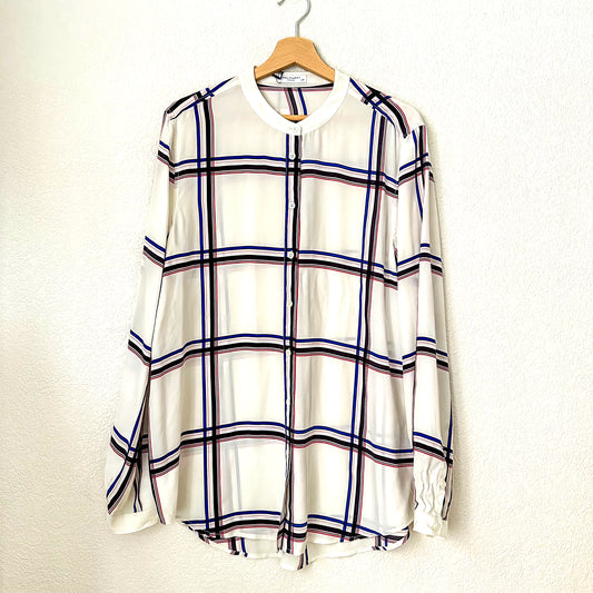 Plaid Silk Shirt - size L