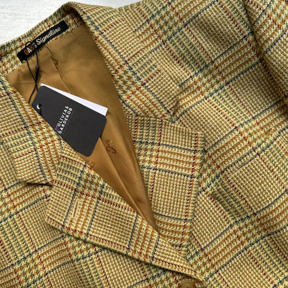 Vintage Plaid Blazer - Cotton and silk Blend, size M-L