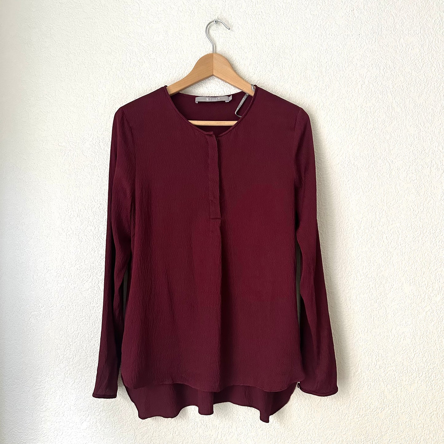 Burgundy Silk Polo Shirt - Tiger of Sweden - size S