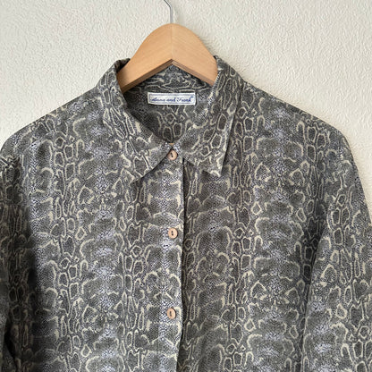 Vintage Oversized Silk Shirt - M-L
