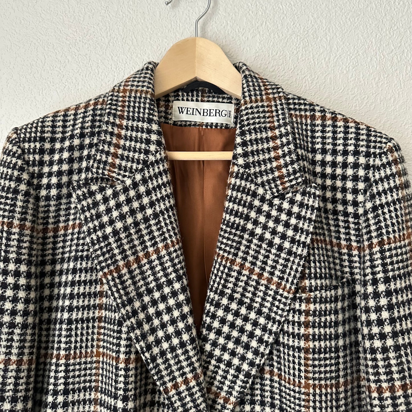 Vintage Houndstooth Plaid Blazer - size EU 40