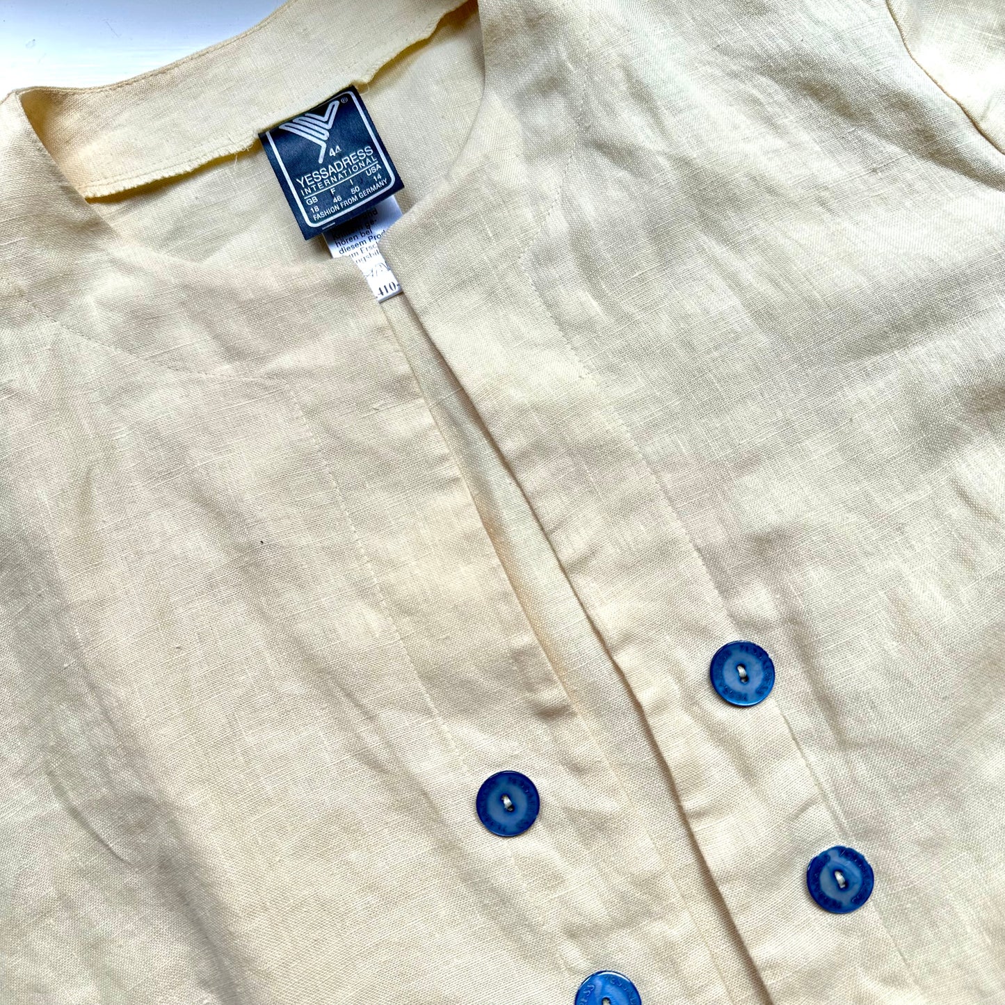 Vintage Linen Dress w/ Bolero - size L