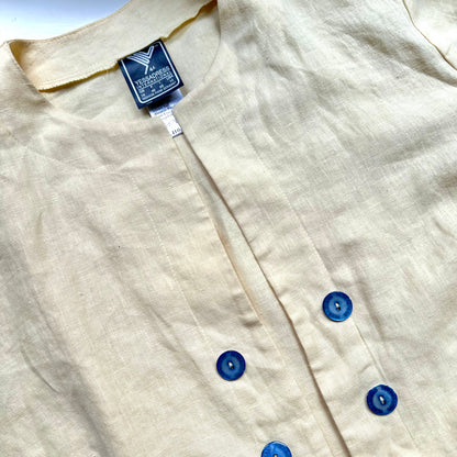 Vintage Linen Dress w/ Bolero - size L