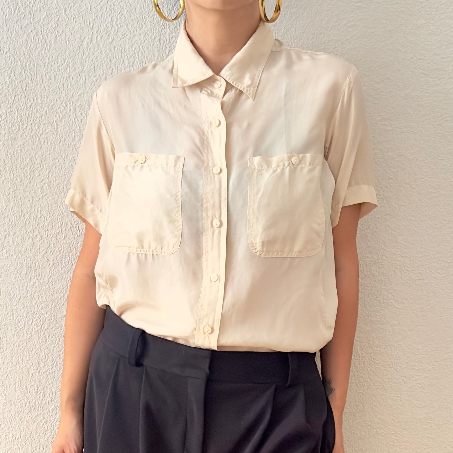 Vintage Short Sleeve Silk Shirt