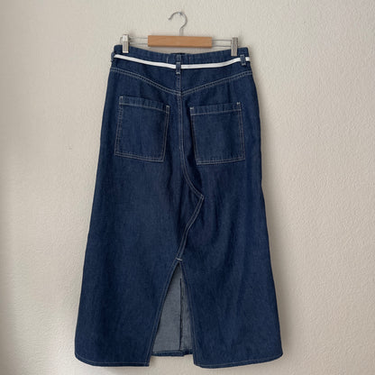 Upcycled Denim Midi Skirt 3 - Blue - size M