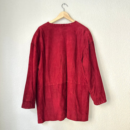 Dark Red Suede Jacket - size L