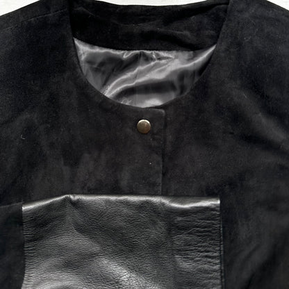Black Leather & Suede Jacket - size M