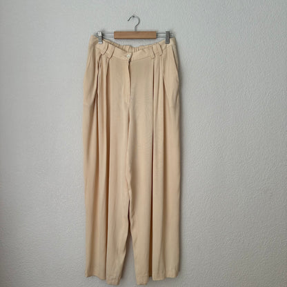 Vintage Pleated Silk Blend Trousers - size M