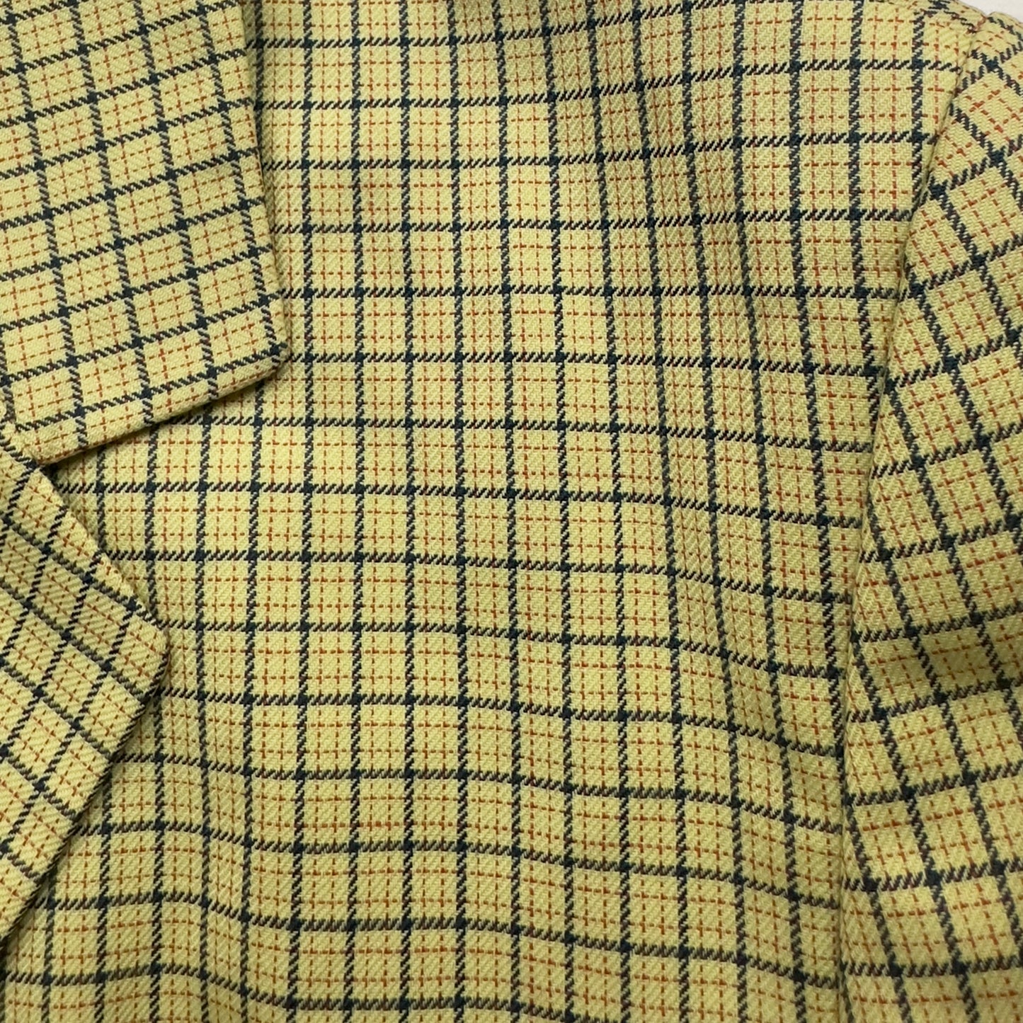 Vintage Yellow Plaid Blazer - Pure Wool