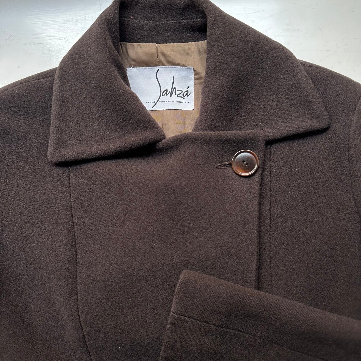 Vintage Brown Wool Coat - size S-M