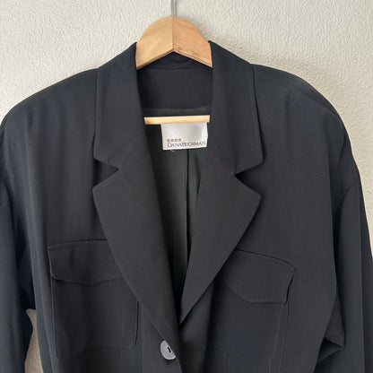 Vintage Black Silk Jacket - size M