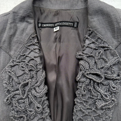 Vintage Designer Linen Blazer - Size M