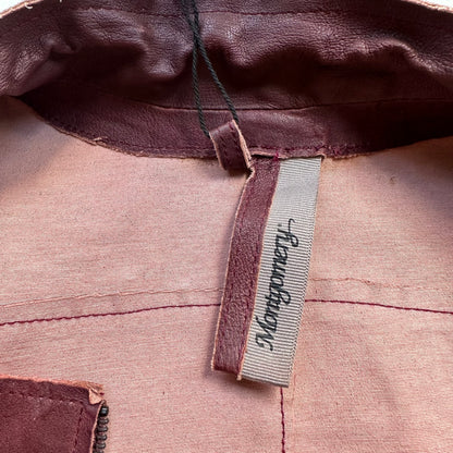 Burgundy Leather Jacket - size S-M