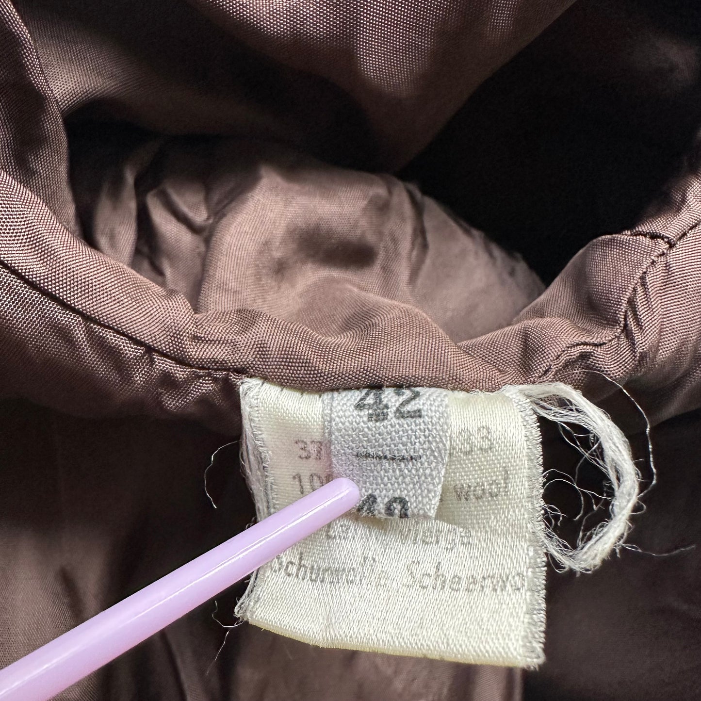 Vintage Brown Houndstooth Wool Coat - size M