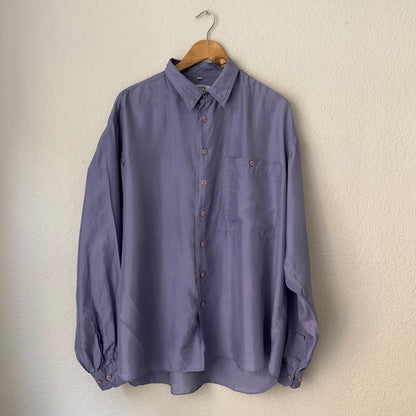 Vintage Oversized Silk Shirt, Lavender