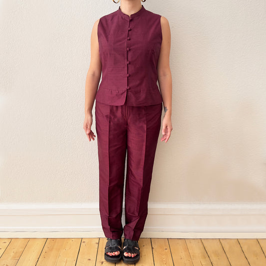 Vintage Raw Silk Pants and Top, 2pc Set