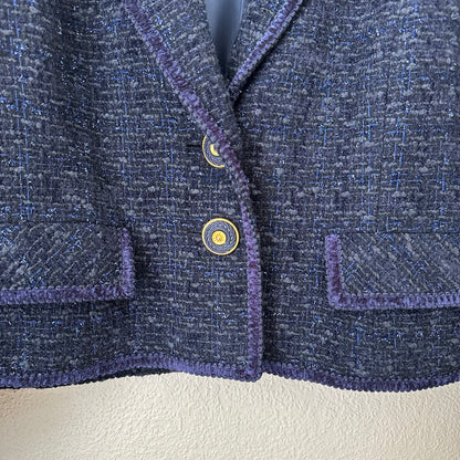 Vintage Cotton Blend Boucle Jacket - size M