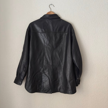 Vintage Black Leather OverShirt Jacket