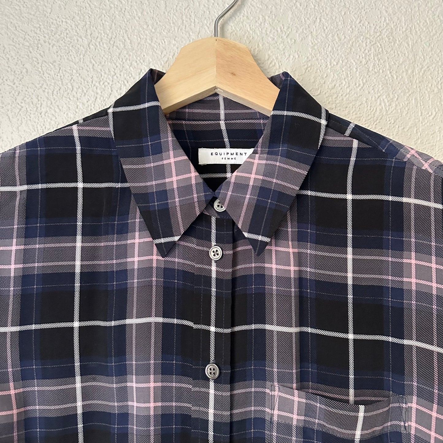 Plaid Silk Shirt - size S