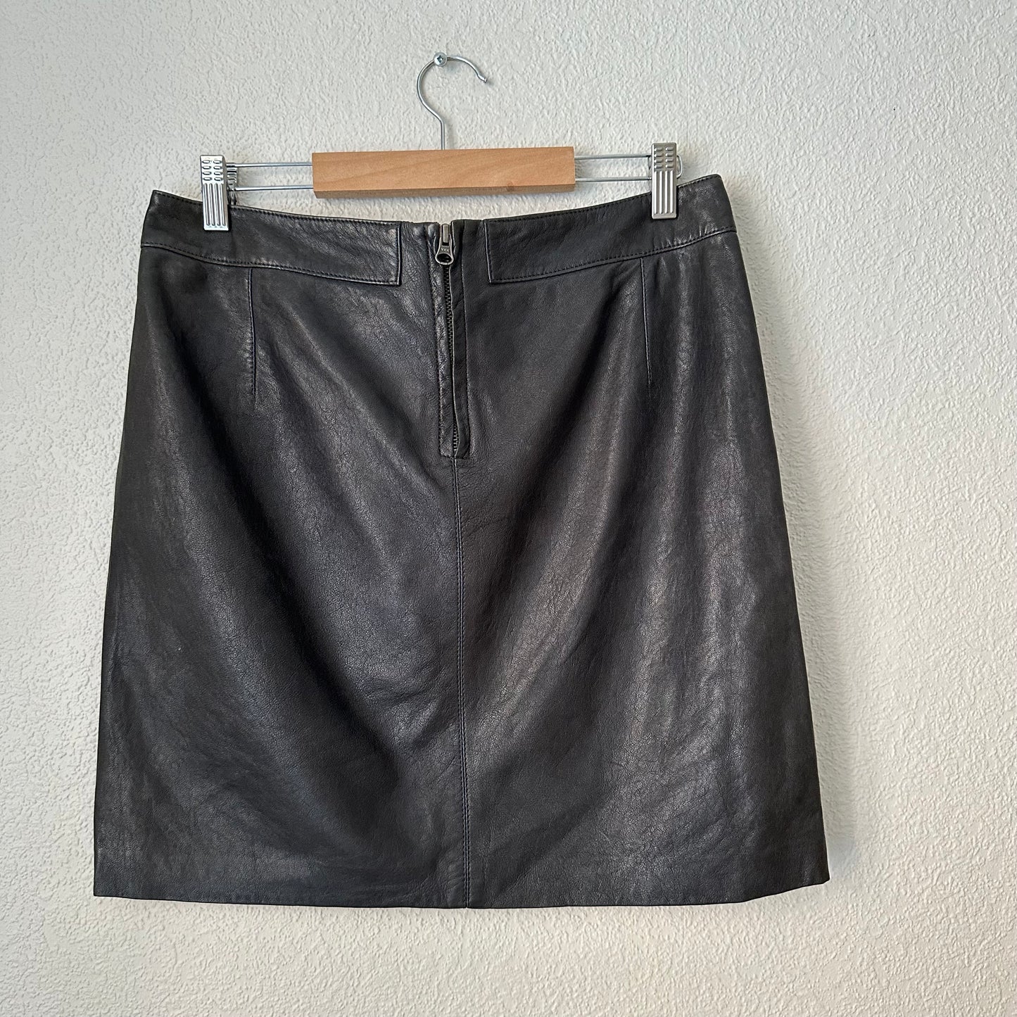 Dark Brown Leather Mini Skirt