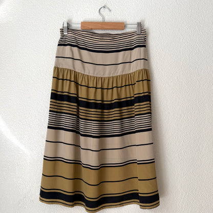 Vintage Striped Silk Skirt - size S-M