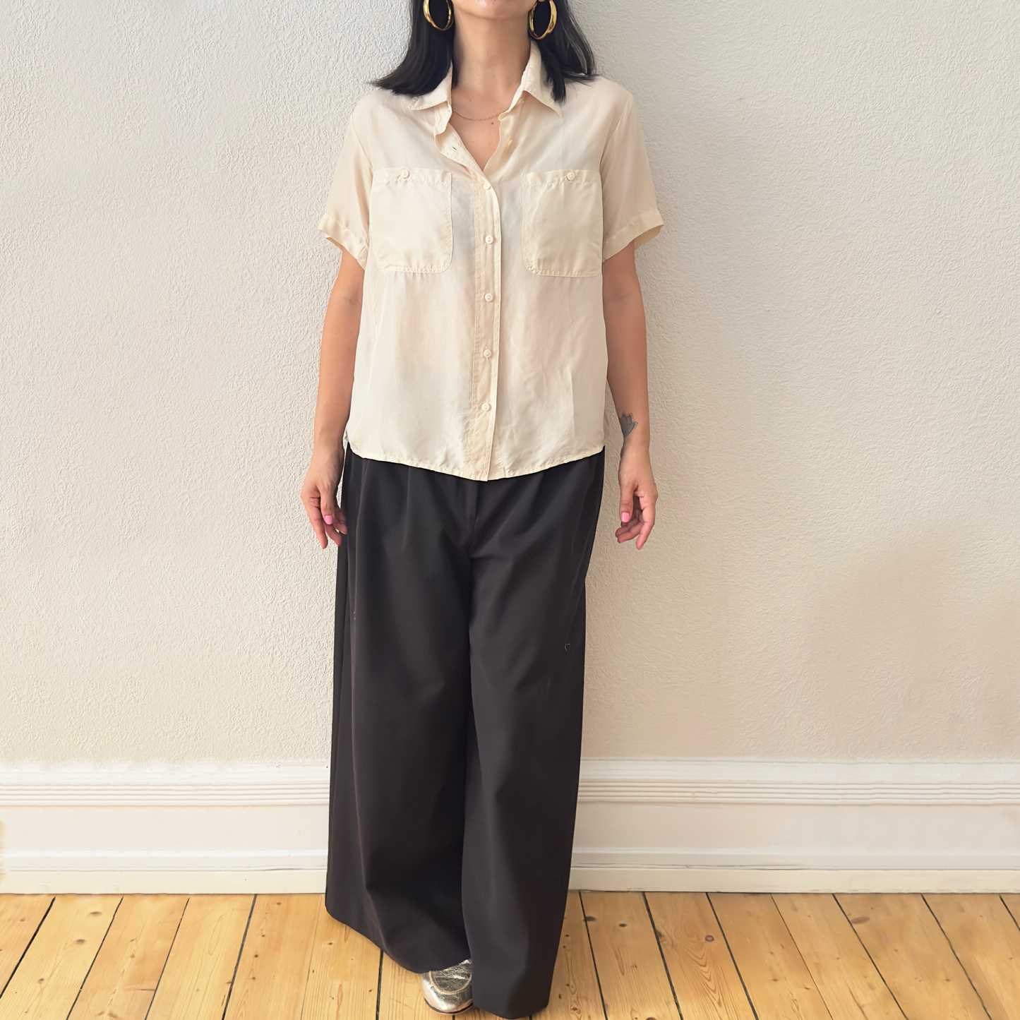 Vintage Short Sleeve Silk Shirt