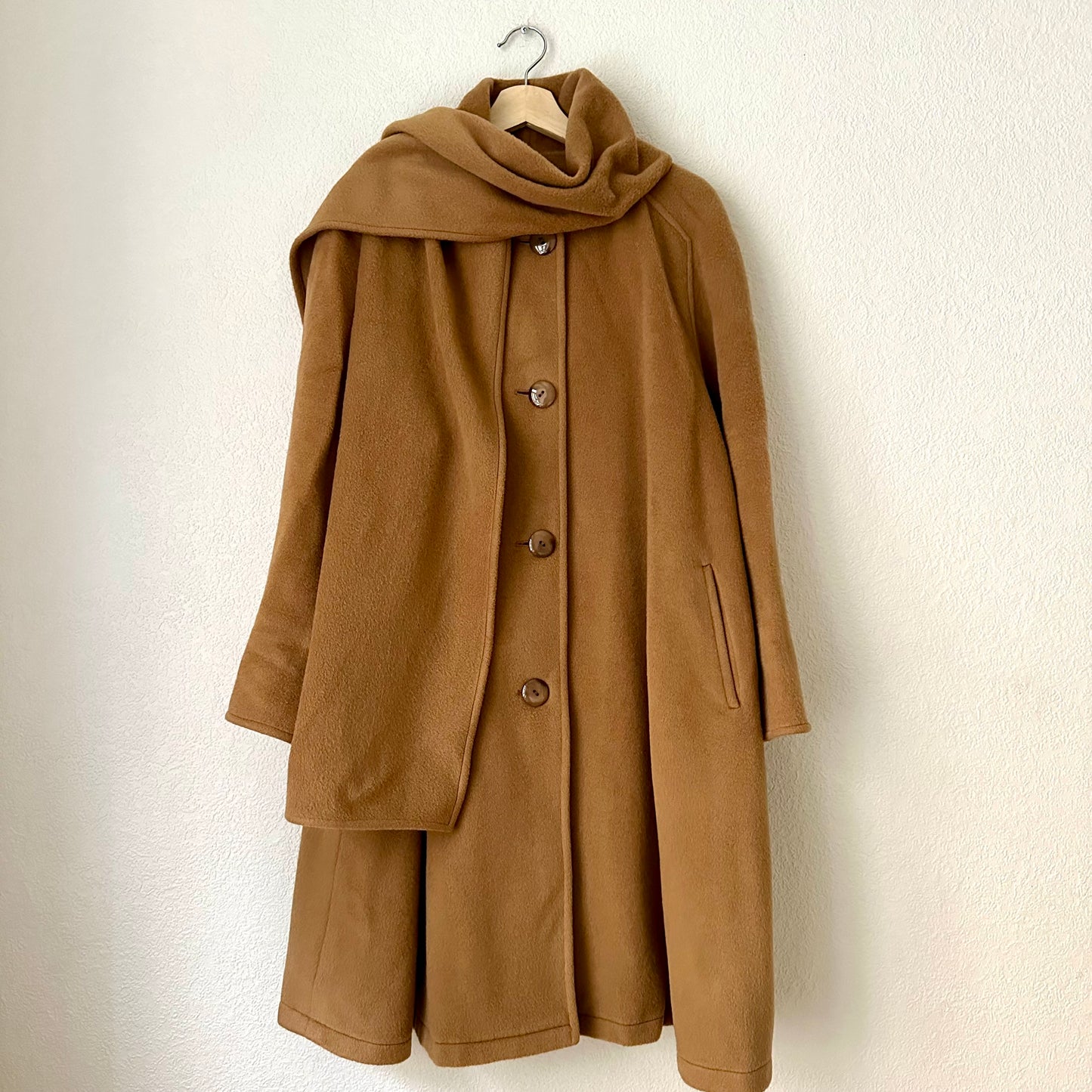 Vintage Pure Wool Scarf Coat, size M-L
