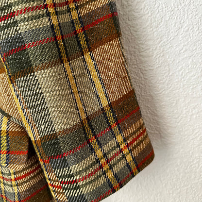 Vintage Silk Plaid Blazer - size L