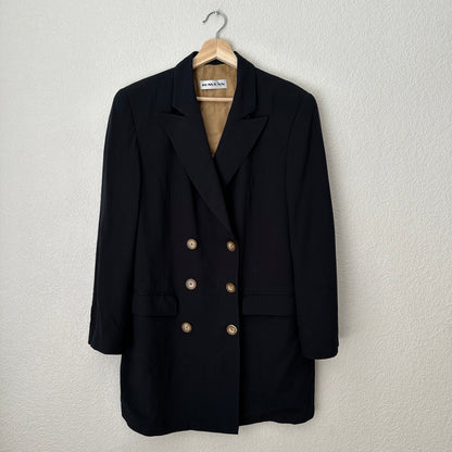 Vintage Black Silk Blend Blazer - size EU40