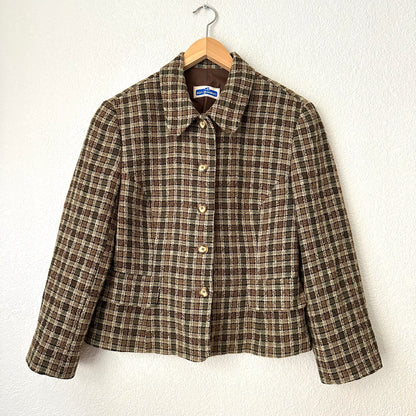 Vintage Brown Checks Jacket - size S-M