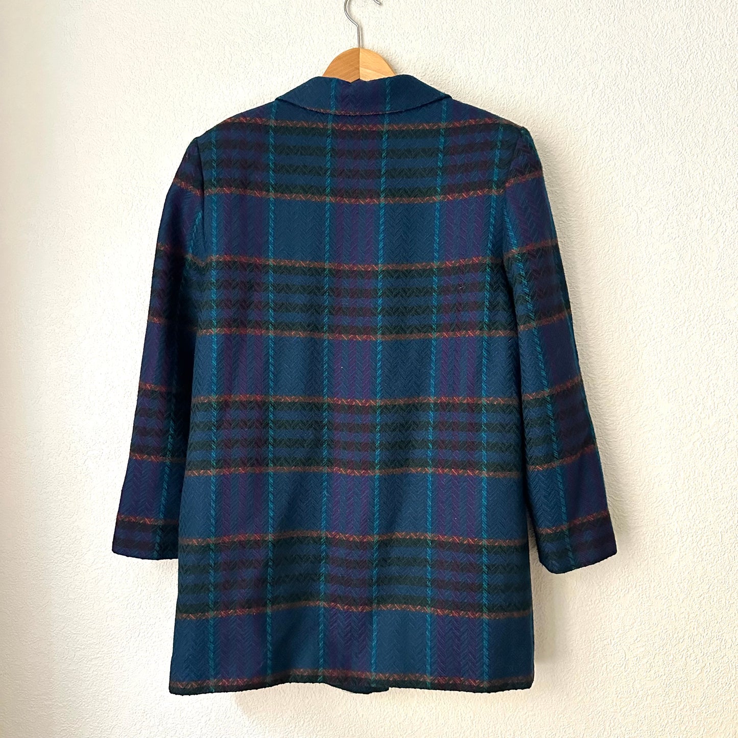 Vintage Plaid Blazer - pure wool - size EU42