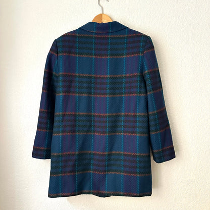 Vintage Plaid Blazer - pure wool - size EU42
