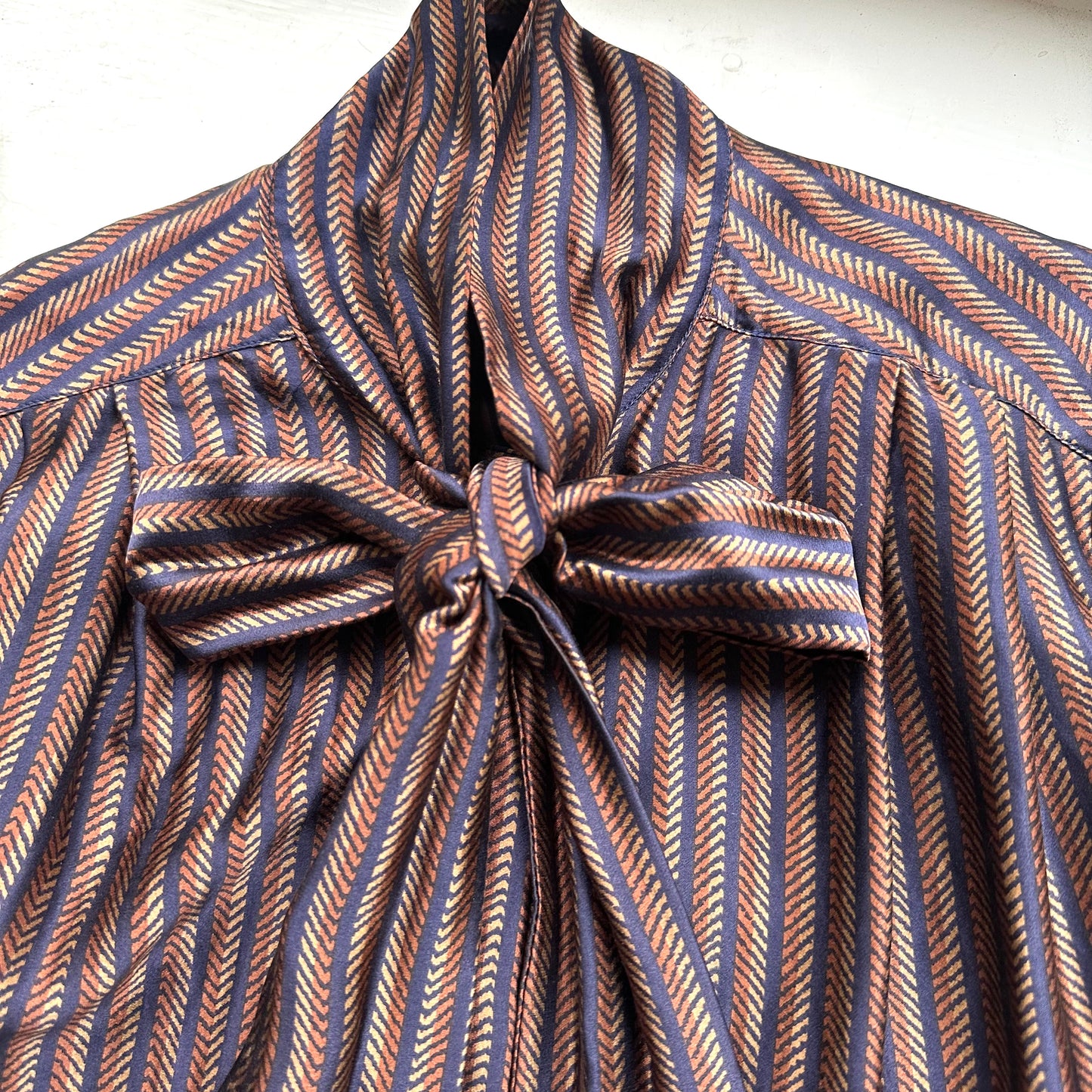 Vintage Tieneck Silk Blouse - size S