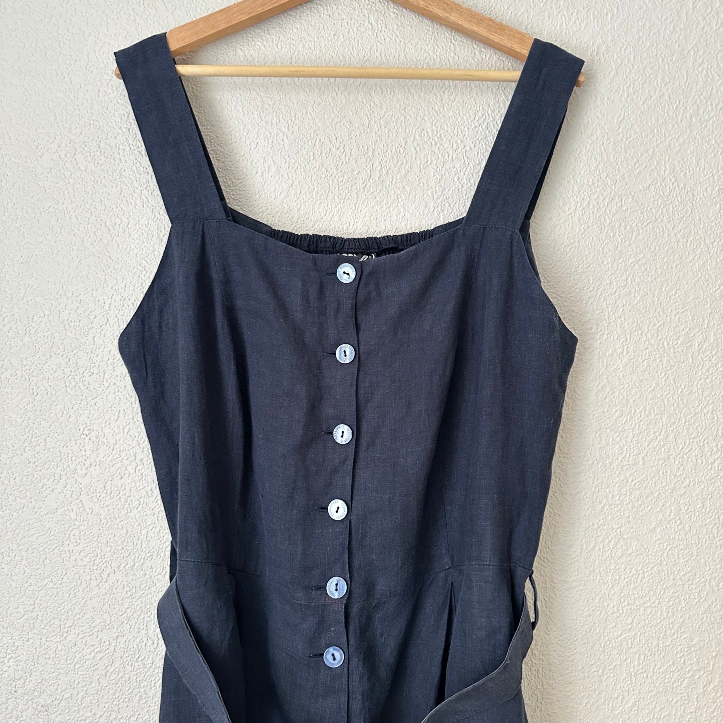 Vintage Linen Dress w/ Bolero - size L