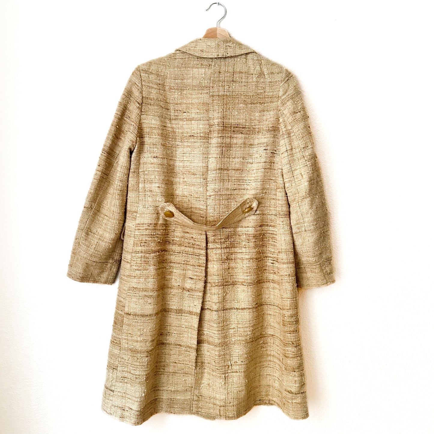 Vintage Cream Raw Silk Coat - size M