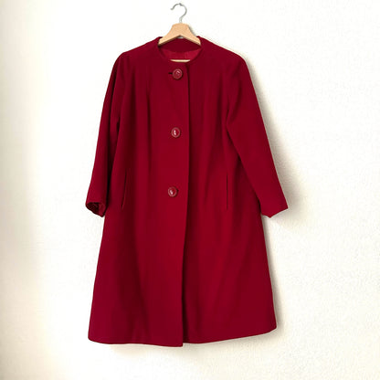 Vintage Red Cashmere Coat, size S