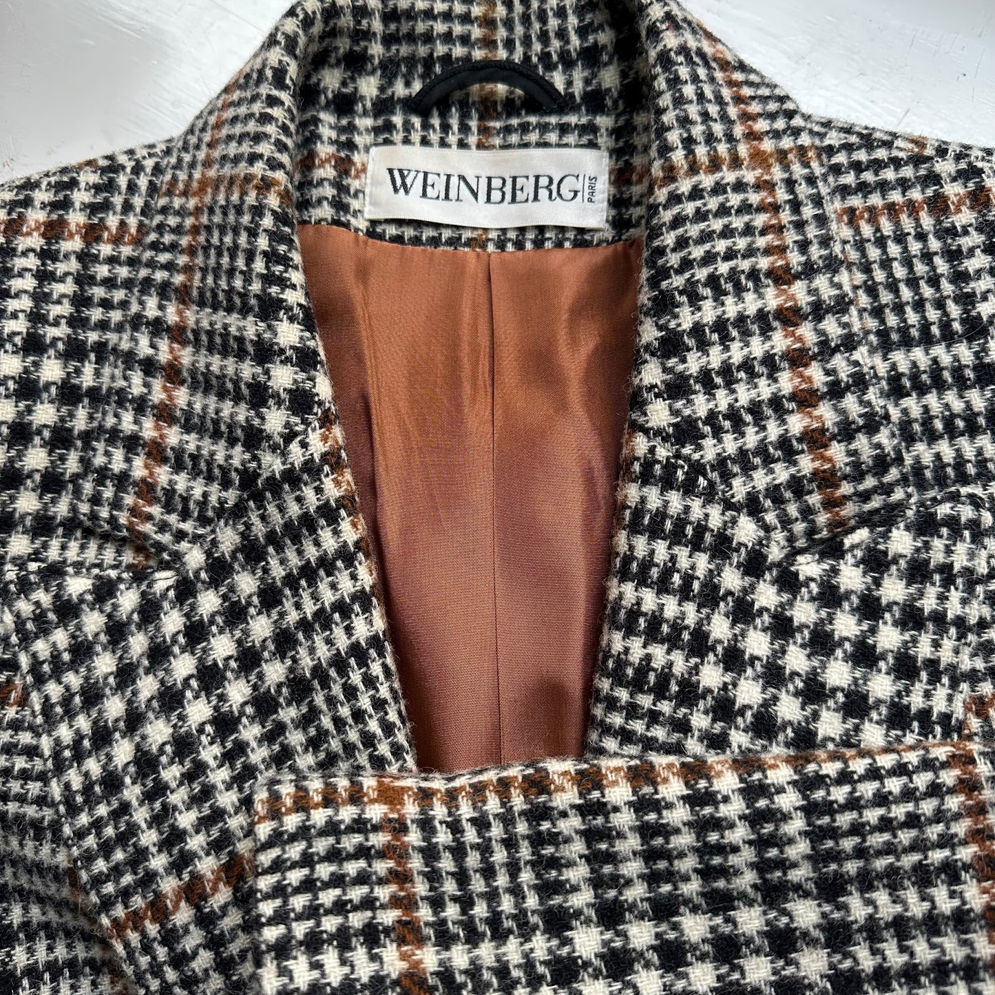 Vintage Houndstooth Plaid Blazer - size EU 40