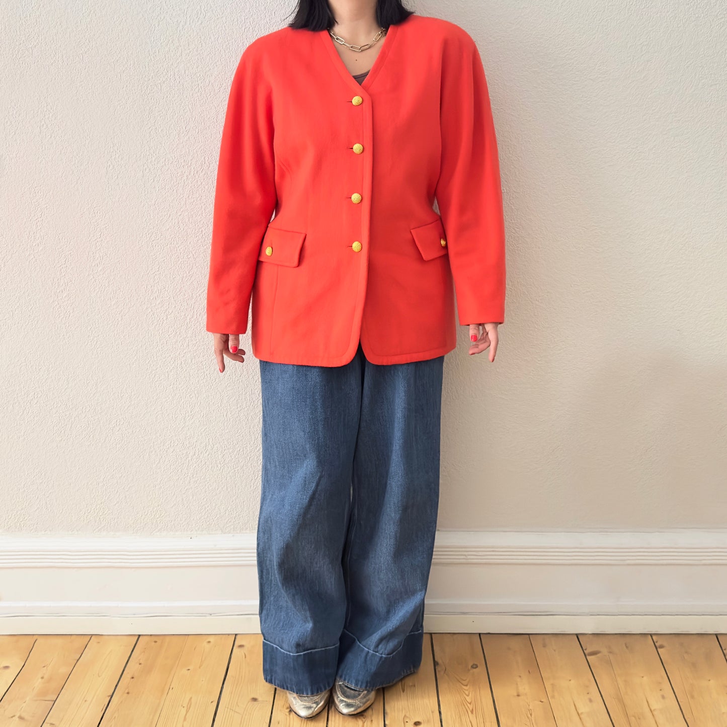 Vintage Orange Wool Jacket - Laurèl