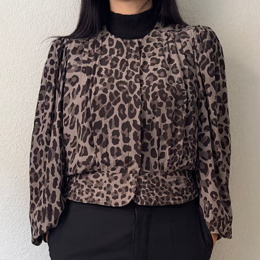 Vintage Renzo Leopard Silk Light Jacket / Blouse