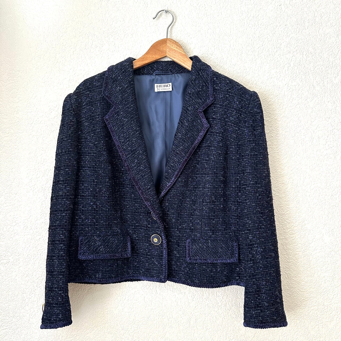 Vintage Cotton Blend Boucle Jacket - size M