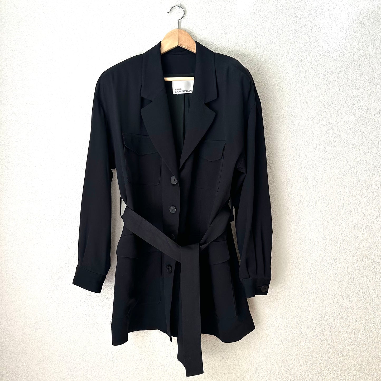 Vintage Black Silk Jacket - size M