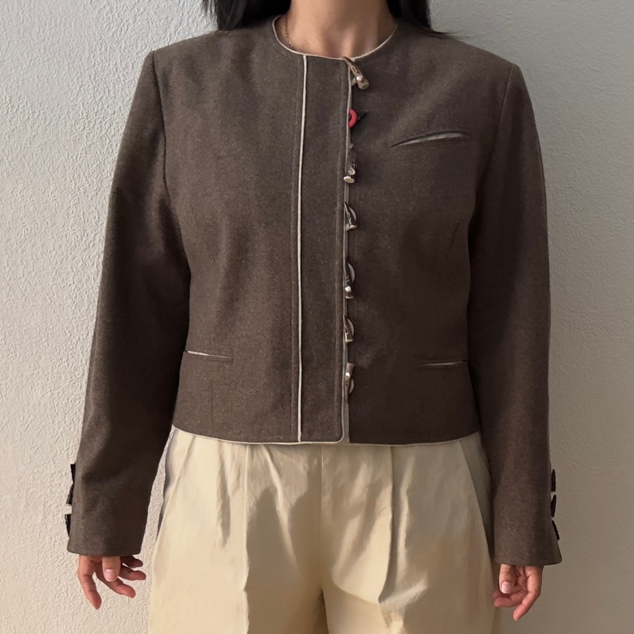 Vintage Beige Wool Jacket
