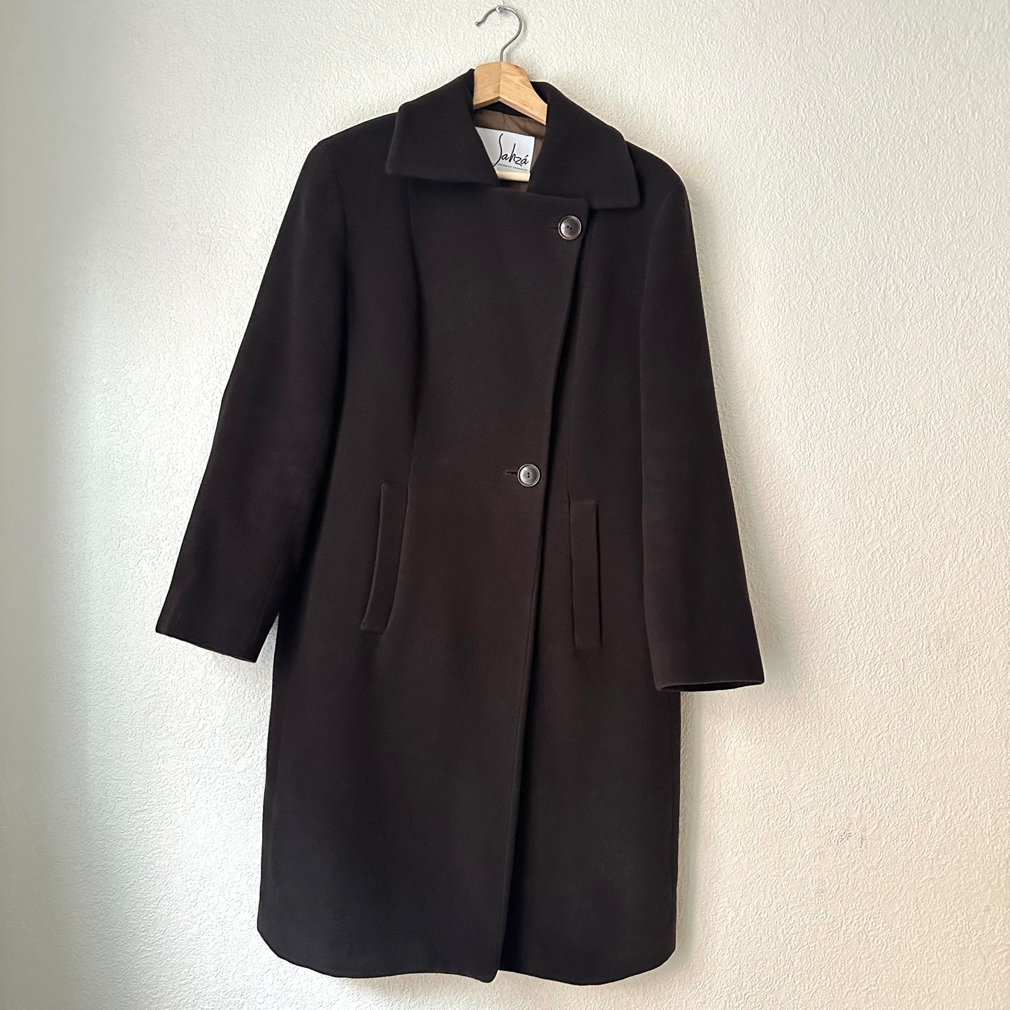 Vintage Brown Wool Coat - size S-M