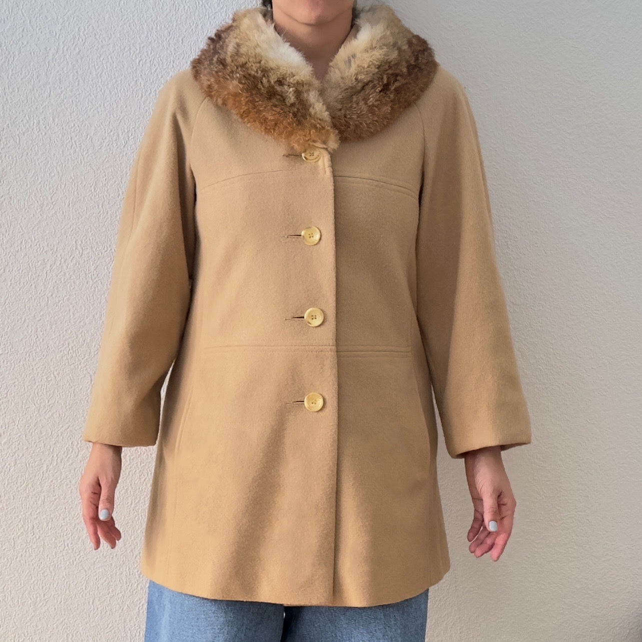 Vintage Fur Collar Short Coat, size S